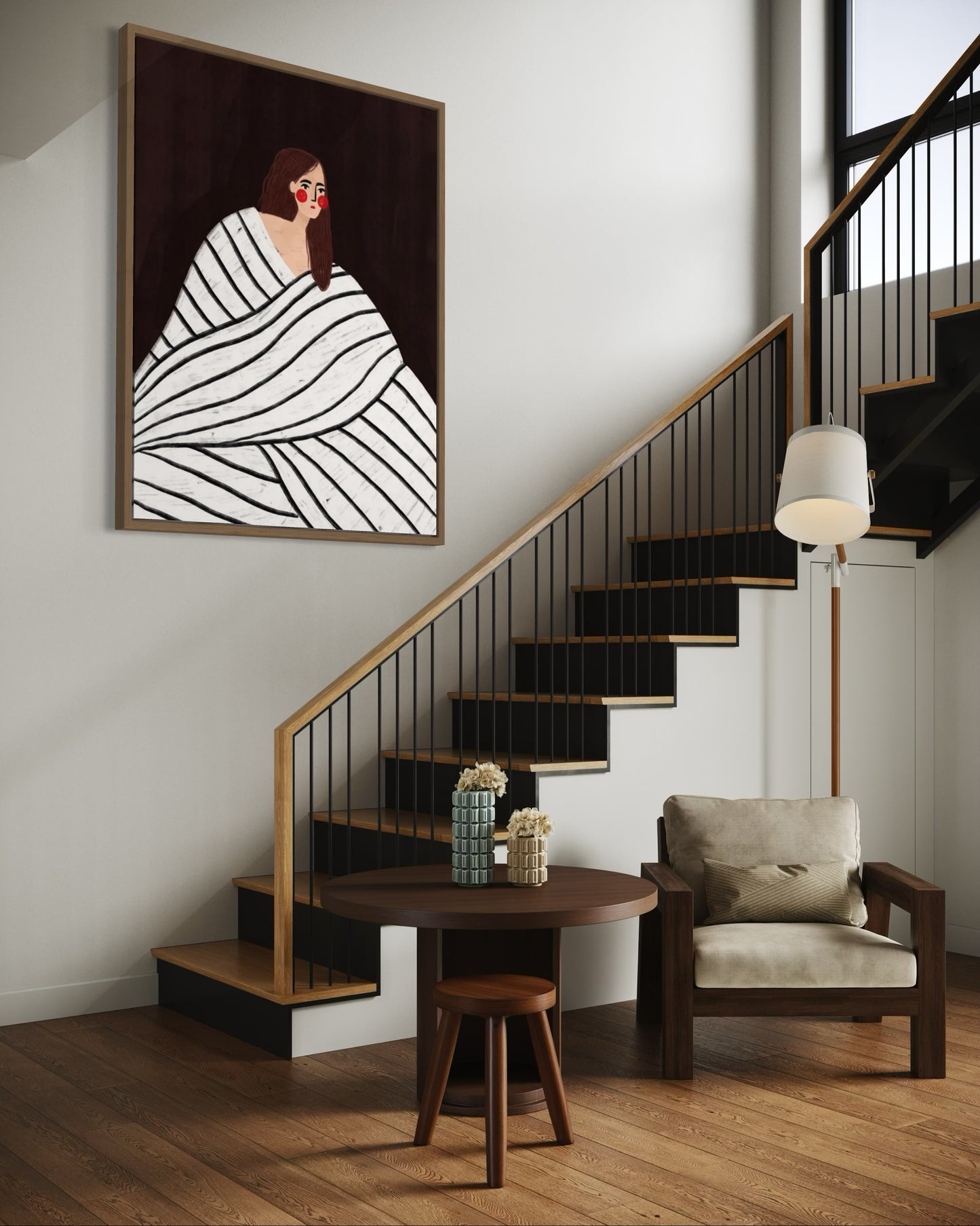 The Woman With Black and White