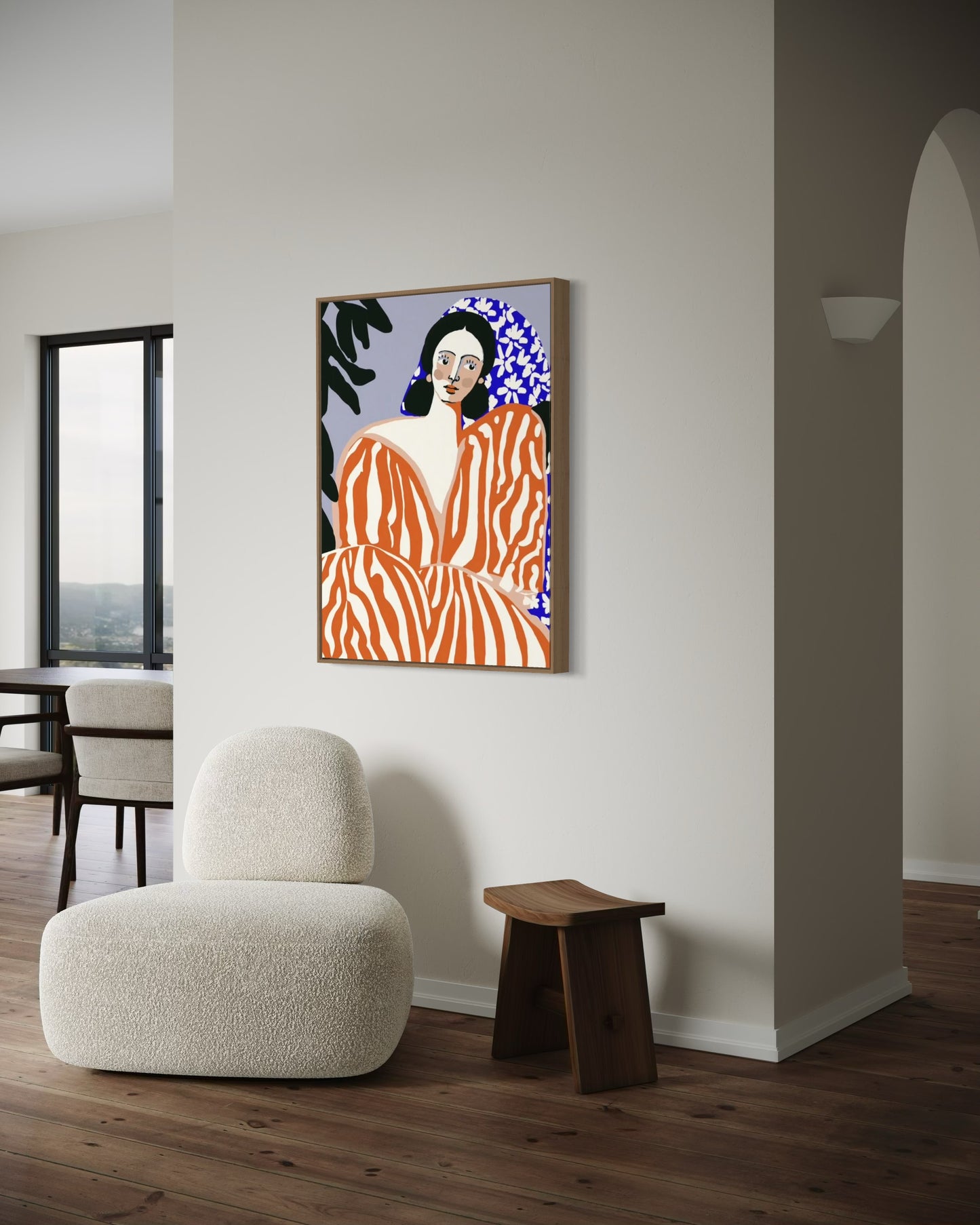 Woman In Striped Suit