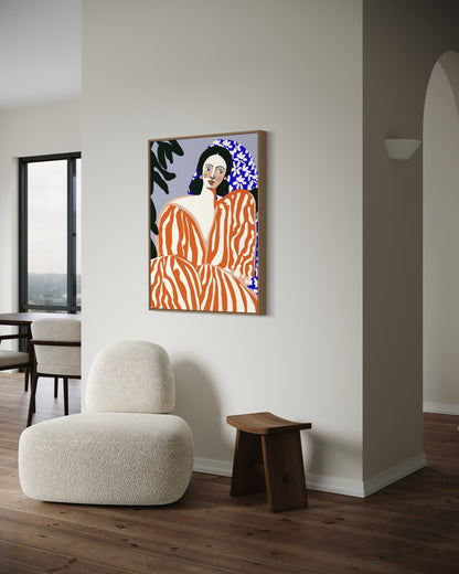 Woman In Striped Suit