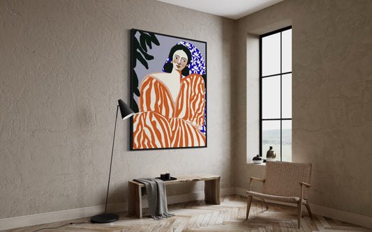 Woman In Striped Suit