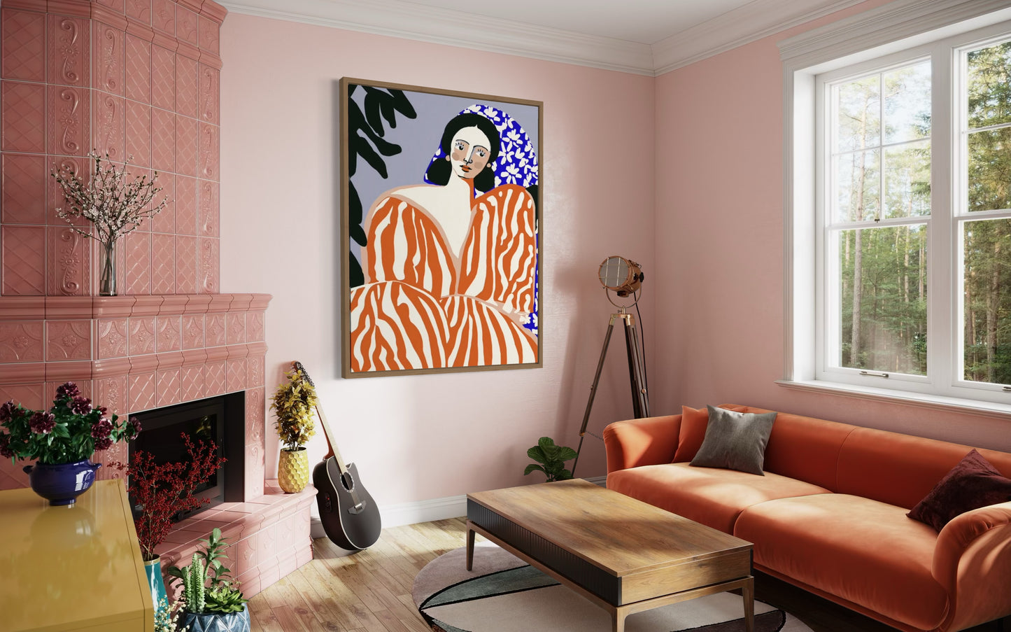 Woman In Striped Suit